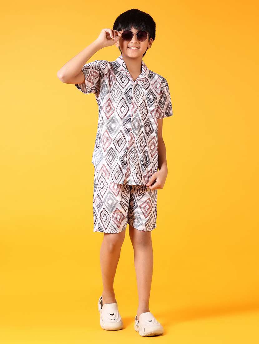 boys printed short sleeve co-ords set - 21699630 - Zoom Image - 0