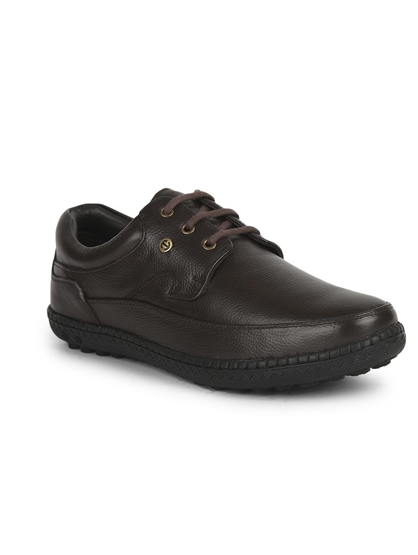 brown lace-up derby shoes