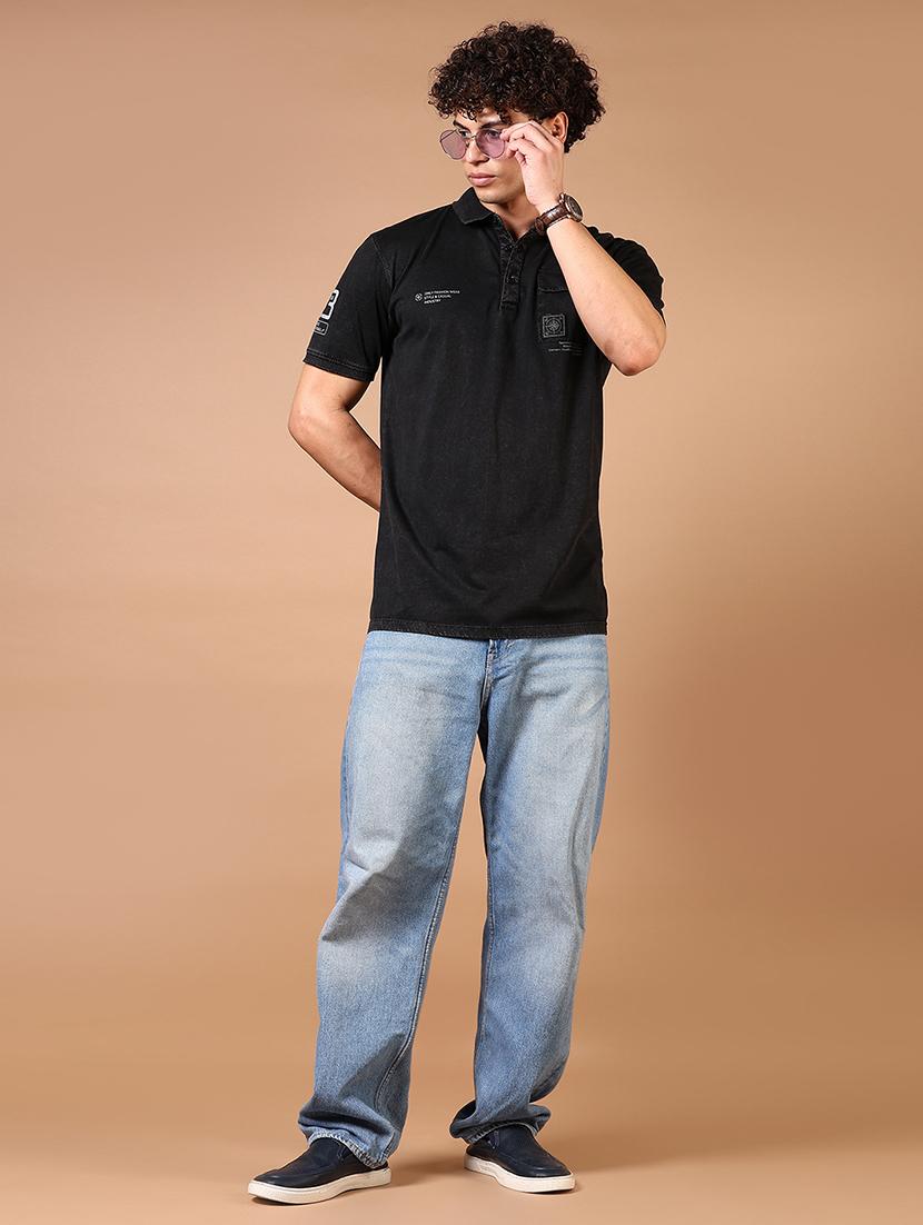 men chest print short sleeve polo t-shirt - 21699942 - Standard Image - 3
