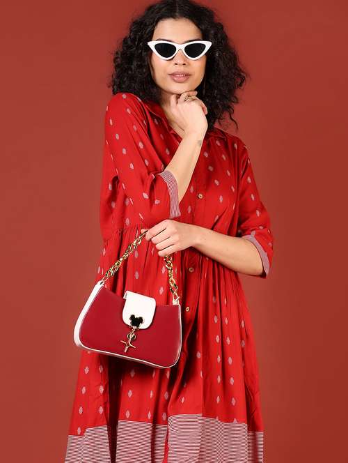 women red printed collared flared ethnic dress - 21699972 -  Standard Image - 0