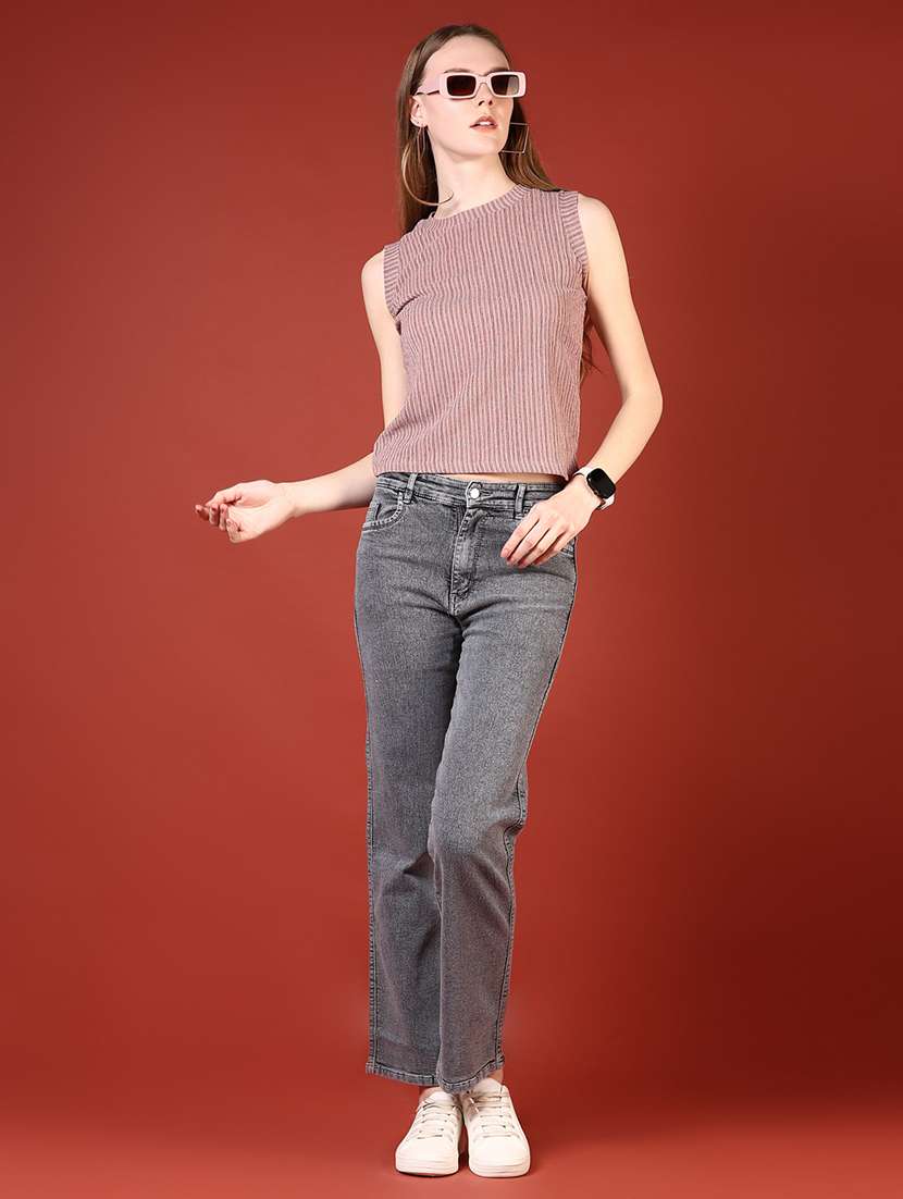 women pink striped sleeveless top - 21699994 -  Standard Image - 5