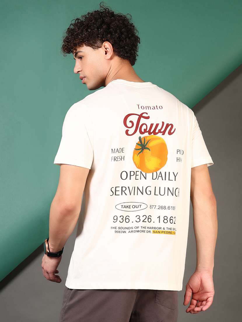 men back print short sleeve regular fit t-shirt