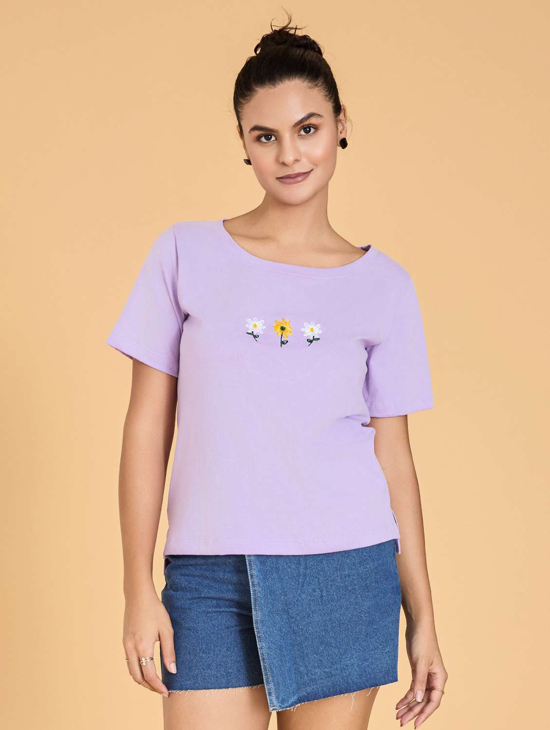 women solid with work short sleeve t-shirt