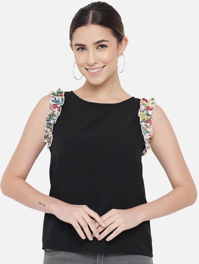 women black solid sleeveless top - 21700106 -  Zoom Image - 0