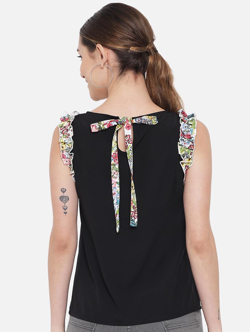 women black solid sleeveless top - 21700106 - Standard Image - 3