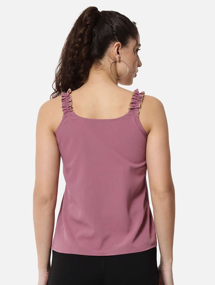 women mauve solid sleeveless top - 21700109 - Standard Image - 3