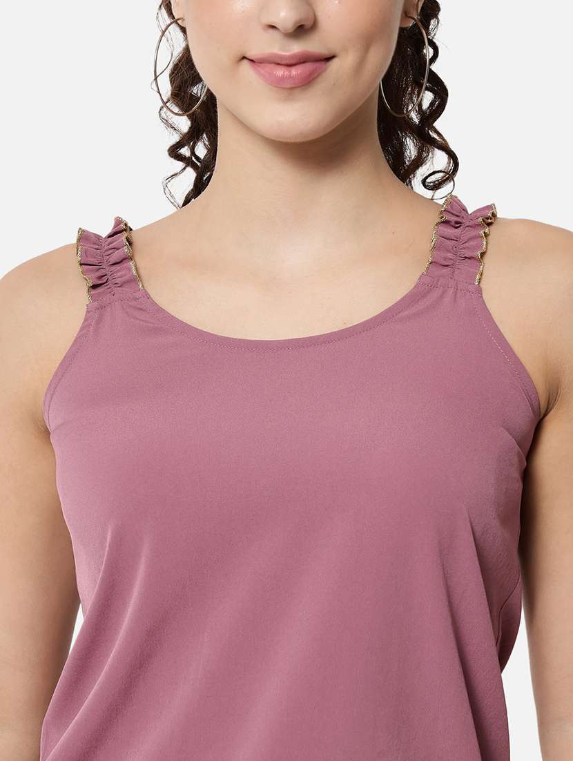 women mauve solid sleeveless top - 21700109 - Standard Image - 5