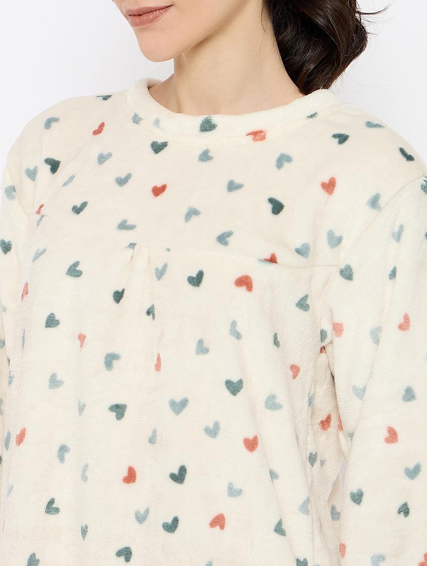 women printed long sleeve nightwear dress - 21700126 - Standard Image - 5