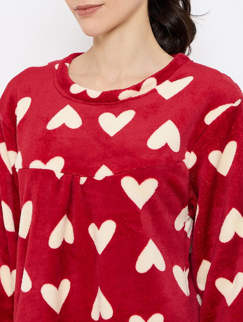 women printed long sleeve nightwear dress - 21700128 - Standard Image - 5
