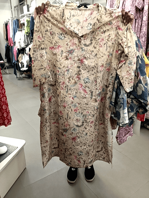 off white two tone rayon kurta - 21700307 -  Zoom Image - 0