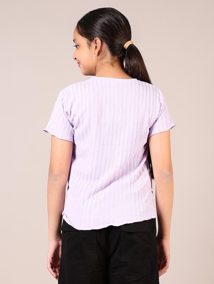 girls self design round neck top - 21700683 - Standard Image - 3