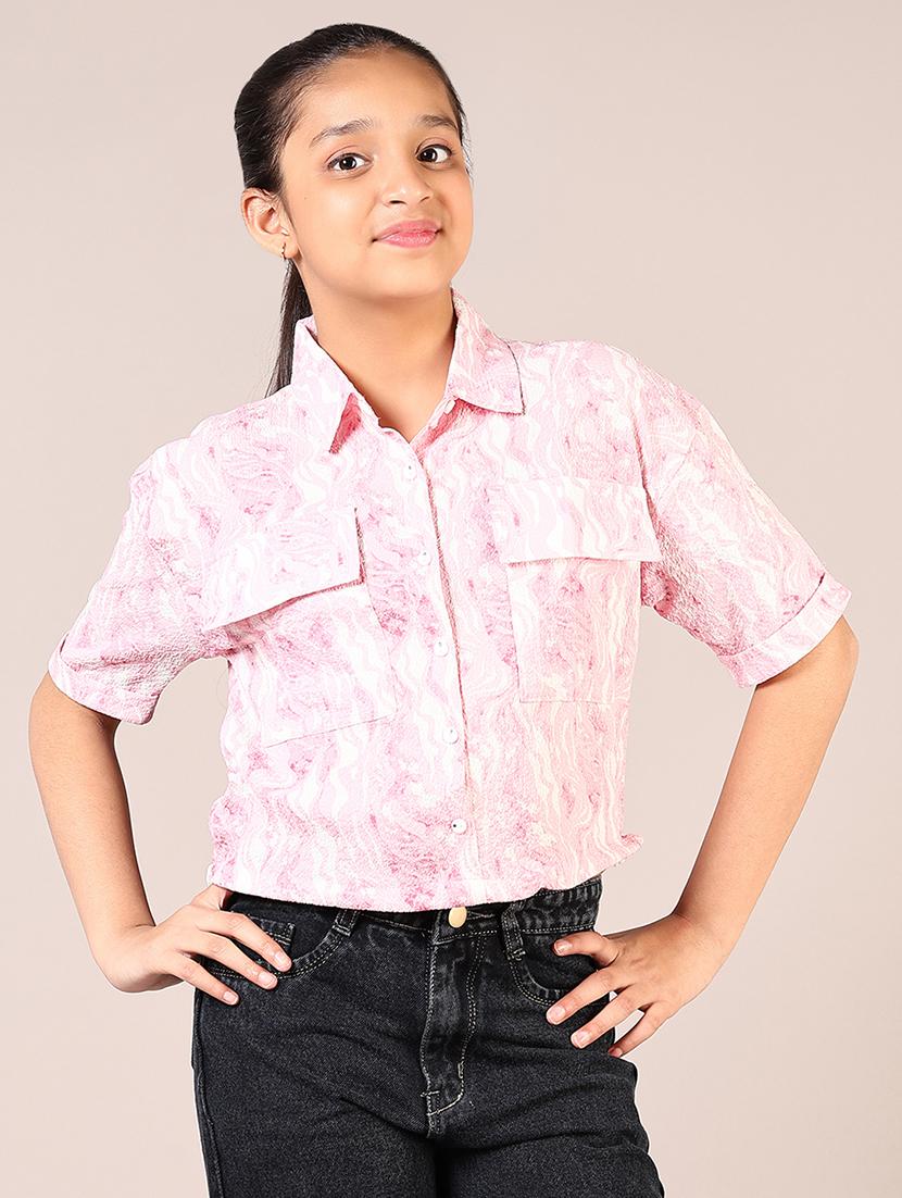 girls printed short sleeve shirt top - 21700685 - Zoom Image - 0
