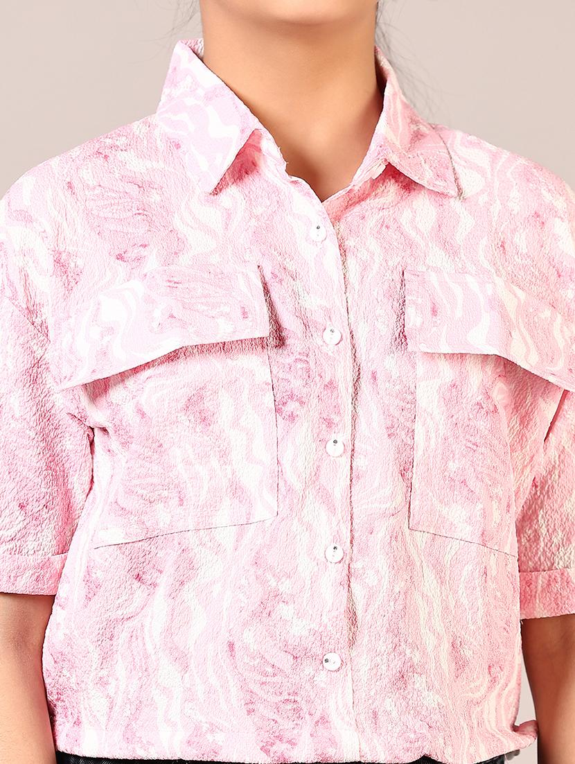 girls printed short sleeve shirt top - 21700685 - Standard Image - 5