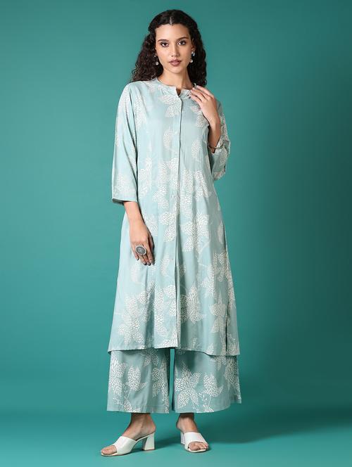 women printed three quarter sleeve a-line kurta - 21700738 - Standard Image - 0