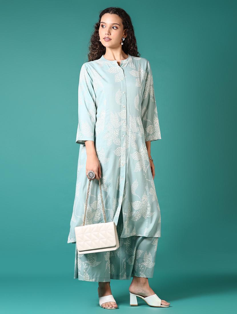 women printed three quarter sleeve a-line kurta - 21700738 - Standard Image - 3