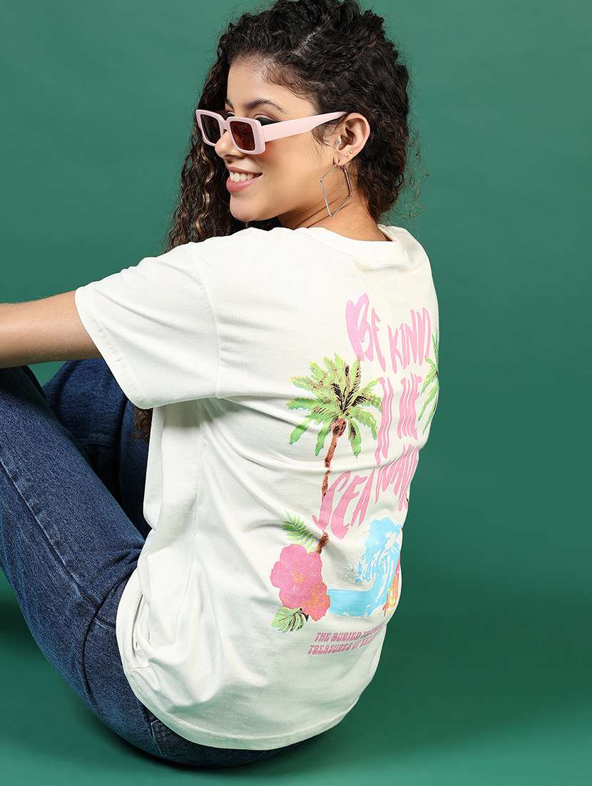 women printed short sleeve regular fit t-shirt