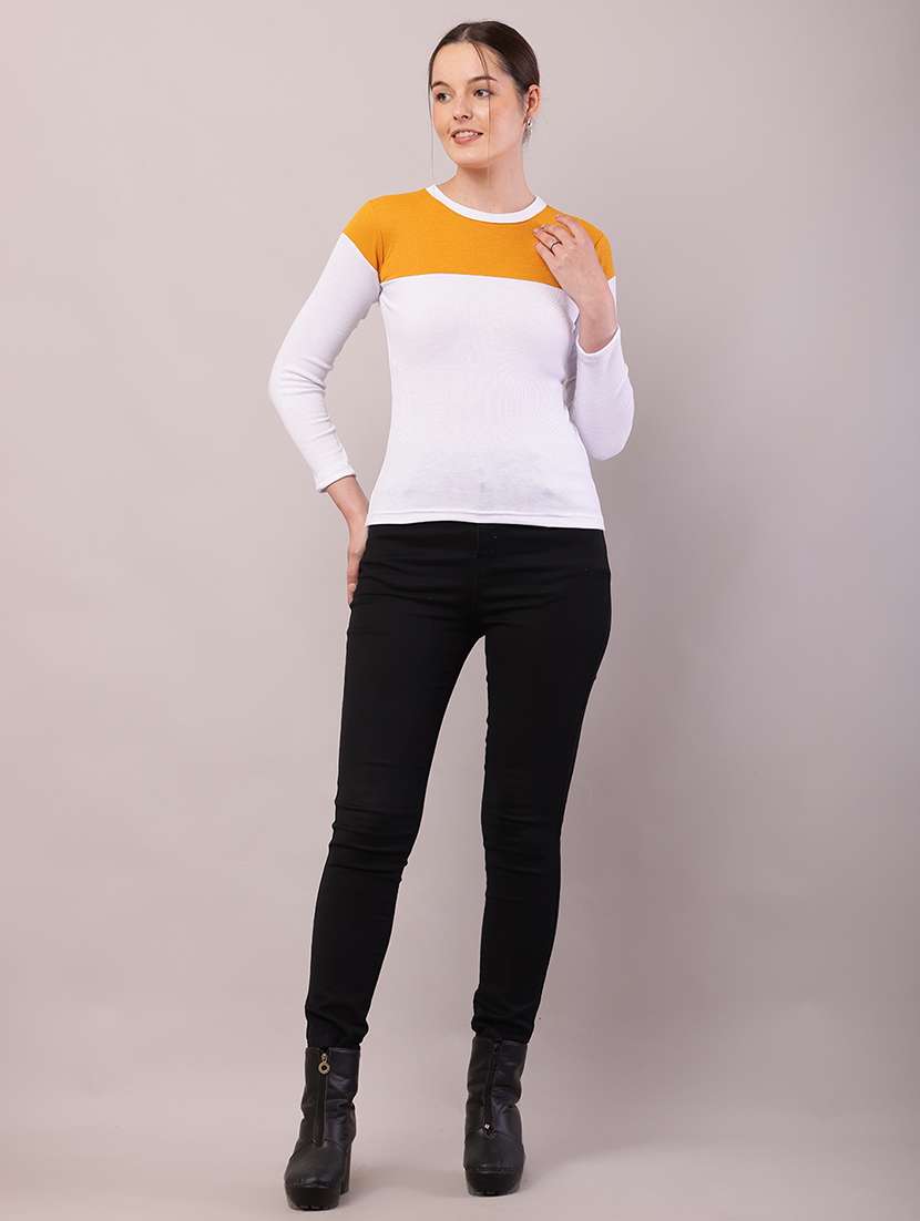women color block long sleeve top - 21700953 -  Standard Image - 5