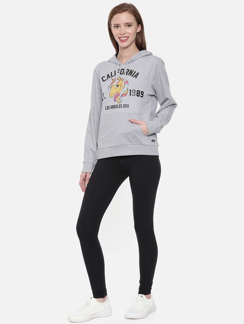 women front print hodded sweatshirt - 21700956 - Standard Image - 3