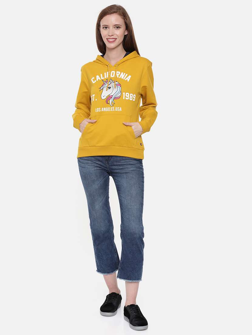 women front print hodded sweatshirt - 21700957 - Standard Image - 3