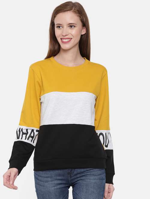 women color block long sleeve sweatshirt - 21700959 -  Standard Image - 0