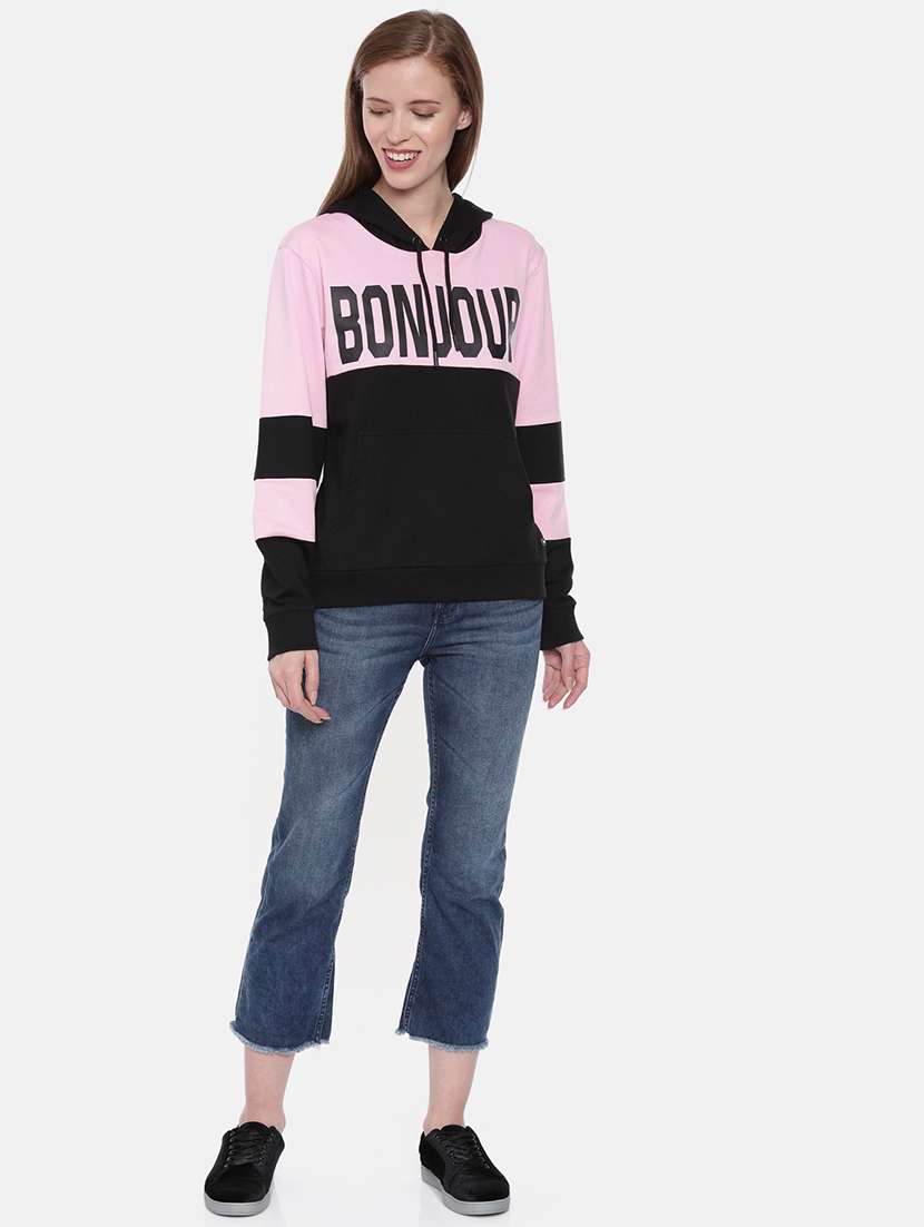 women color block long sleeve sweatshirt - 21700963 - Standard Image - 3