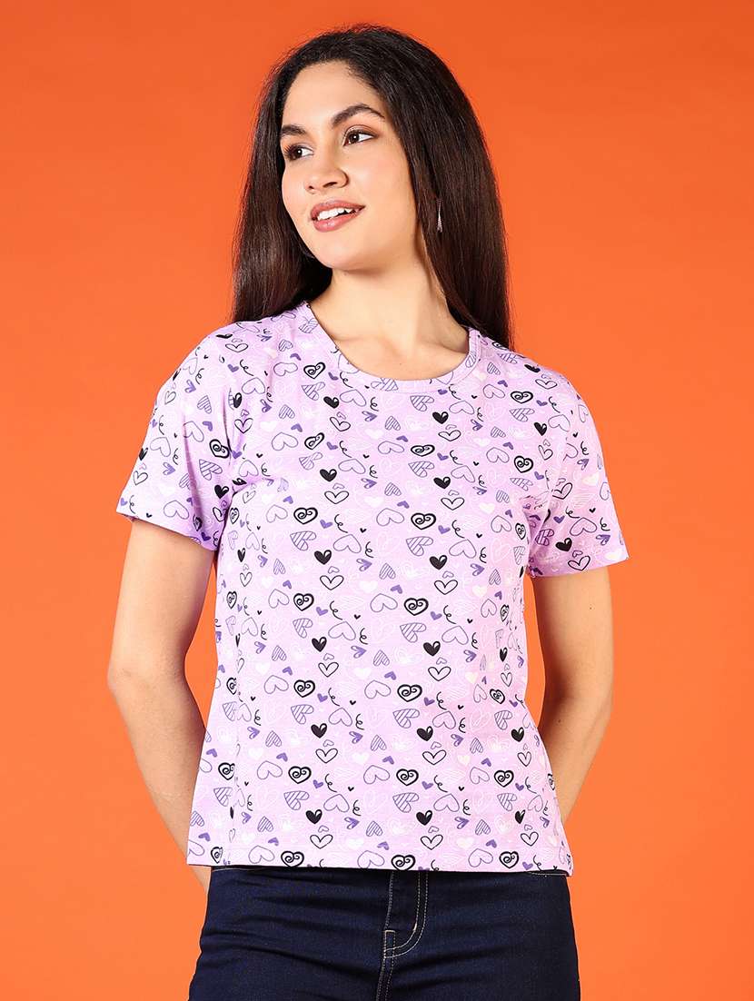women printed short sleeve t-shirt