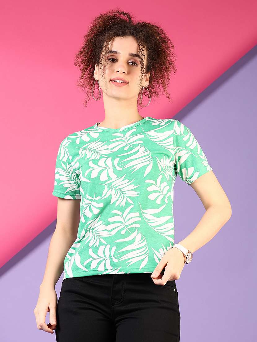 women printed short sleeve t-shirt
