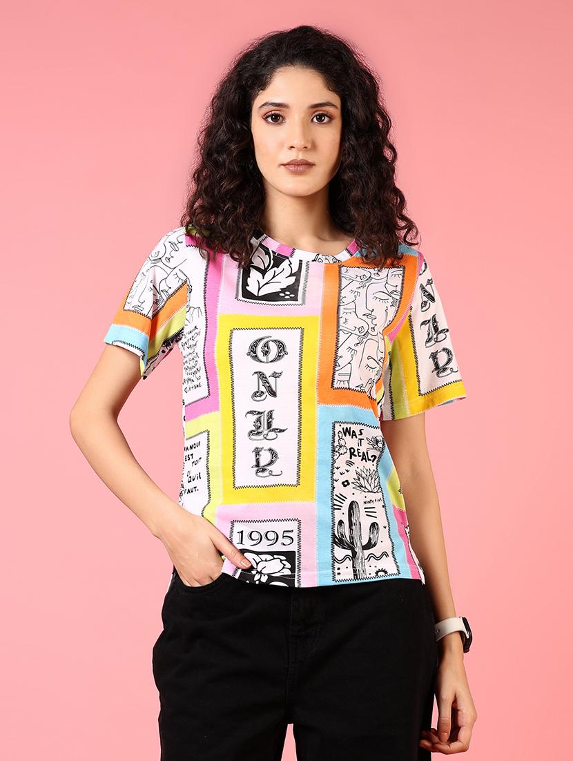 women printed short sleeve t-shirt - 21701002 - Zoom Image - 0