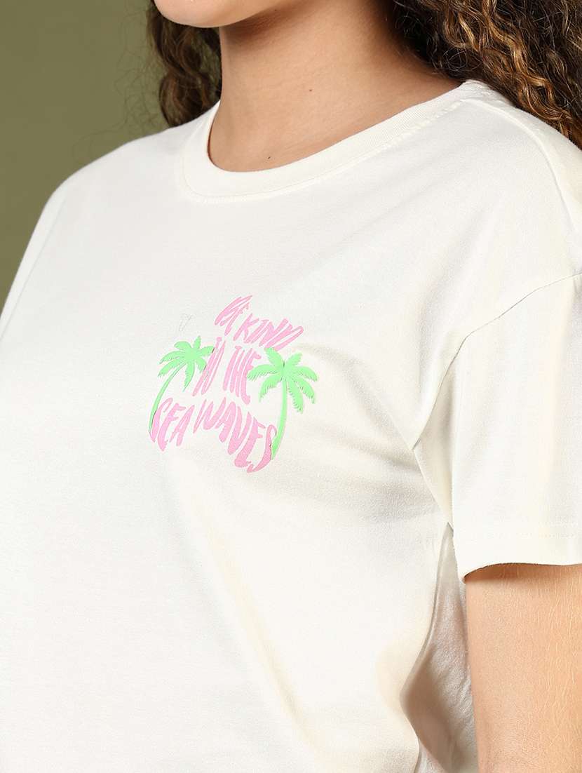 women front & back print round neck t-shirt - 21701005 -  Standard Image - 5