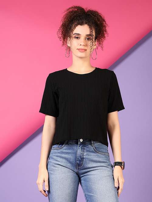 women black solid short sleeve top - 21701017 -  Standard Image - 0