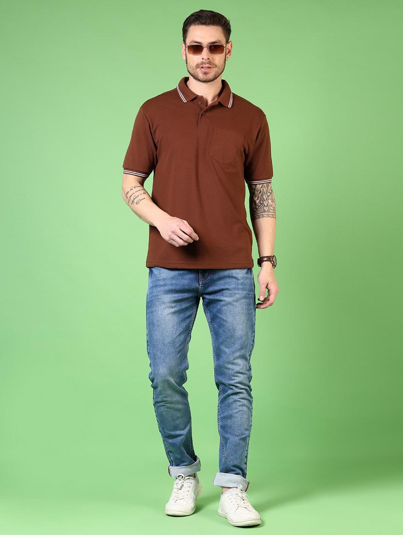 men short sleeves plain polo t-shirt - 21701023 - Standard Image - 3