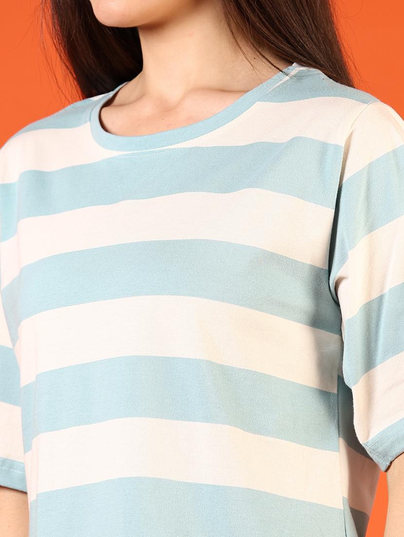 women striped short sleeve t-shirt - 21701038 - Standard Image - 3