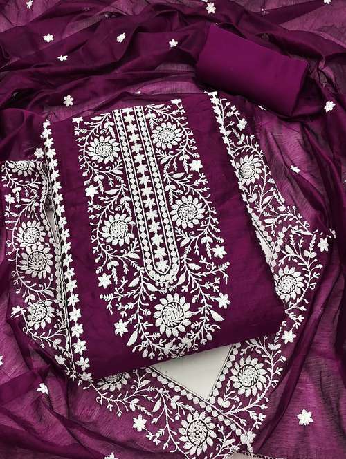 women embroidered 3-piece unstitched dress material - 21701170 - Standard Image - 0