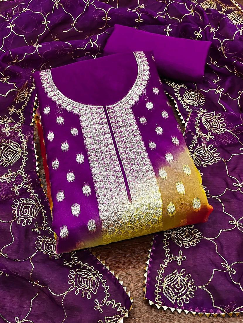women self design 3-piece unstitched dress material - 21701198 - Zoom Image - 0