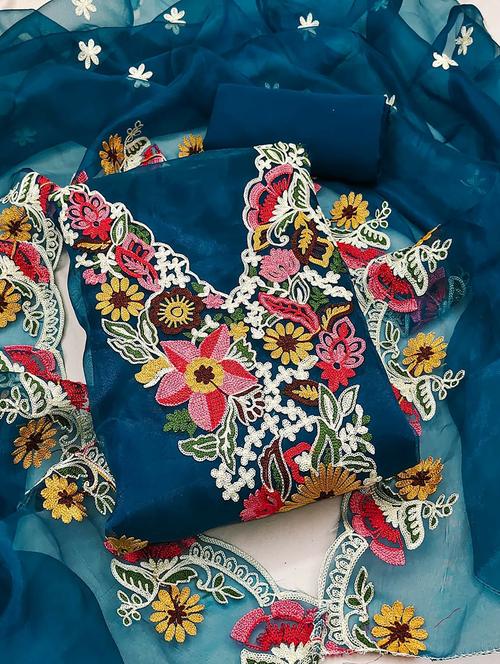 women embroidered 3-piece unstitched dress material - 21701219 -  Standard Image - 0