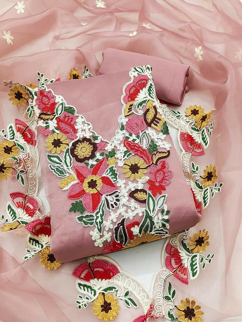 women embroidered 3-piece unstitched dress material - 21701227 -  Zoom Image - 0