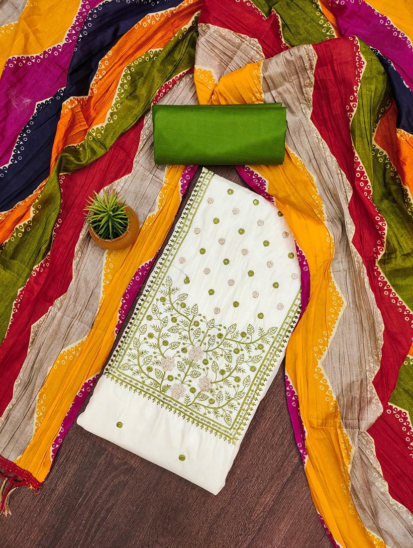 women embroidered 3-piece unstitched dress material - 21701271 -  Zoom Image - 0