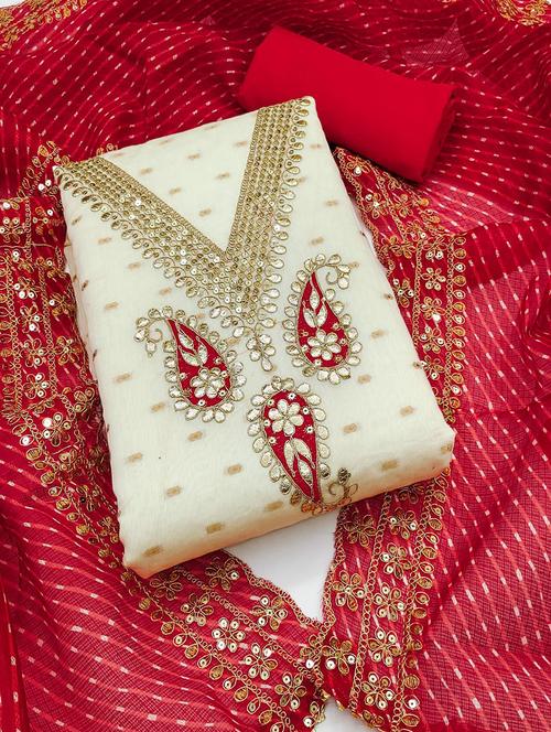 women self design 3-piece unstitched dress material - 21701329 - Standard Image - 0