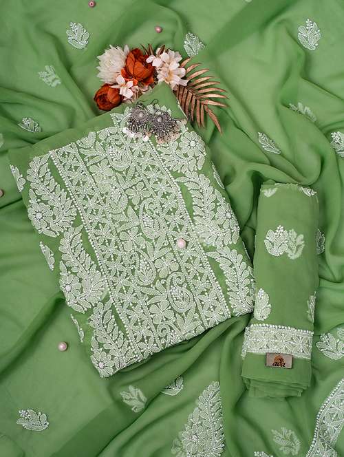 women chikankari work unstitched suit - 21701436 - Standard Image - 0