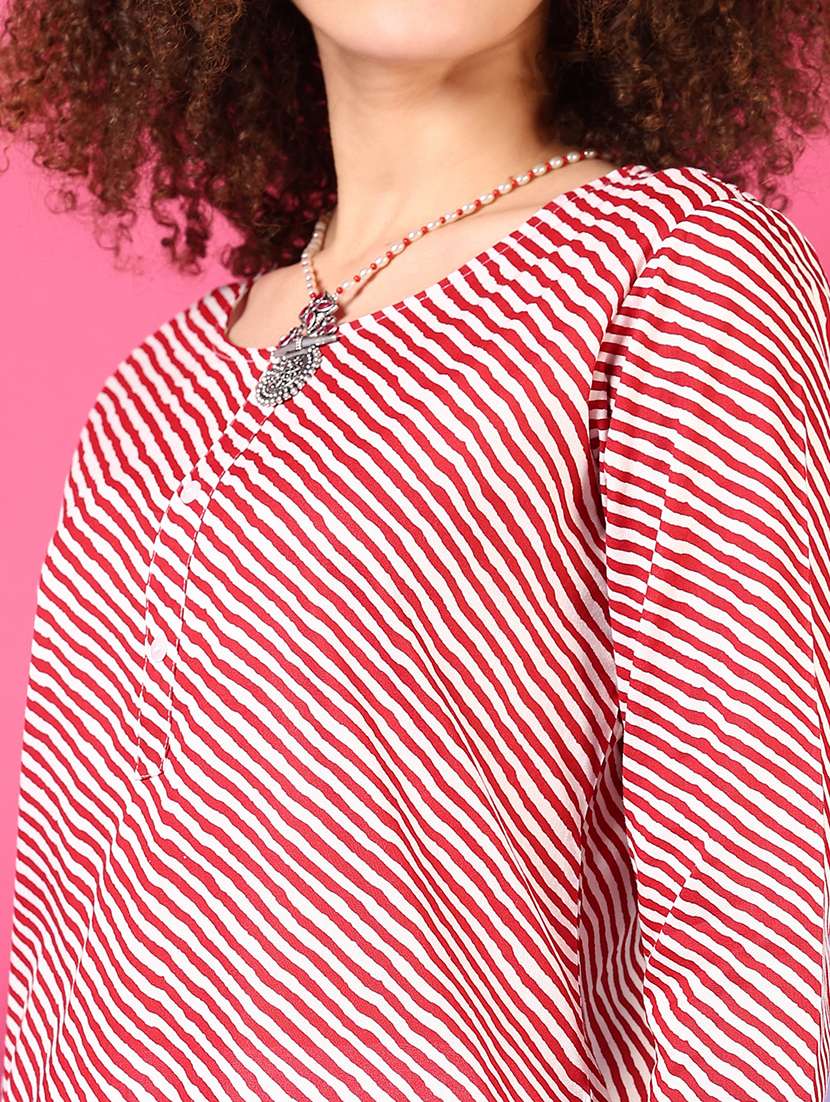 women three quarter sleeve straight kurta - 21701606 -  Standard Image - 5