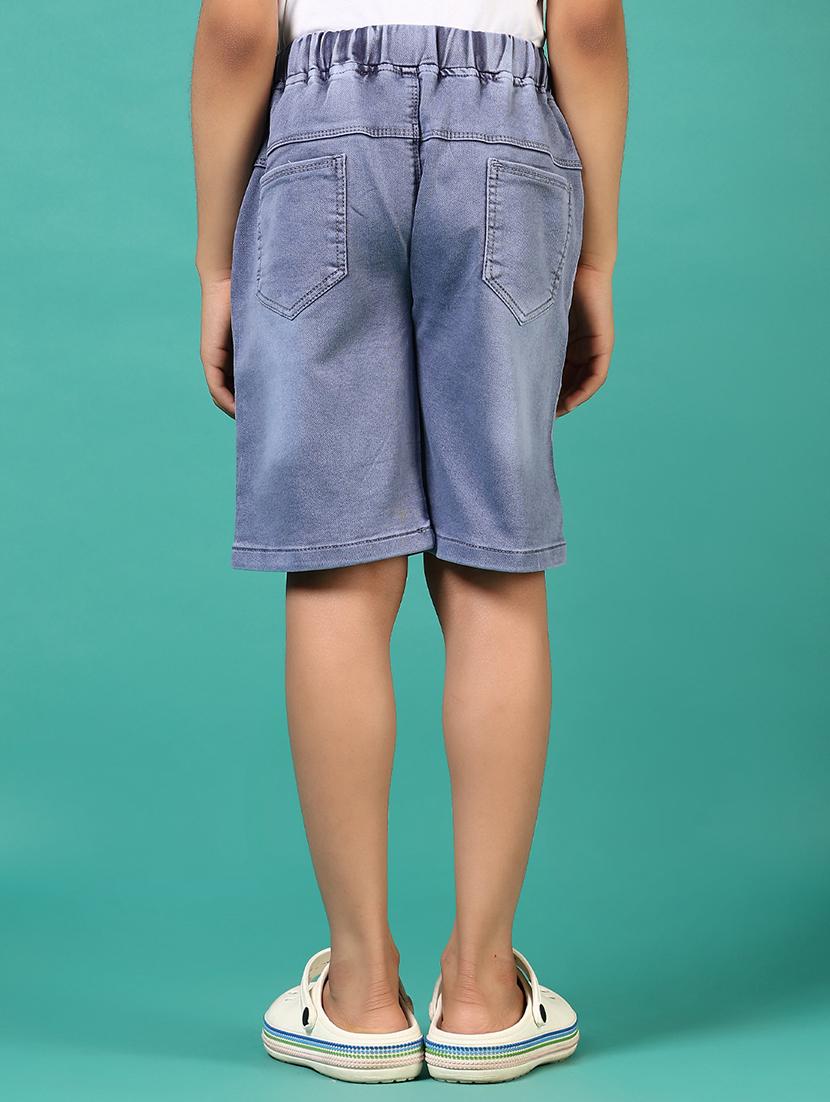 boys solid mid rise regular fit shorts - 21701635 - Standard Image - 3