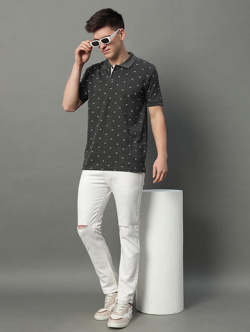 men printed short sleeve polo t-shirt - 21703115 - Standard Image - 3