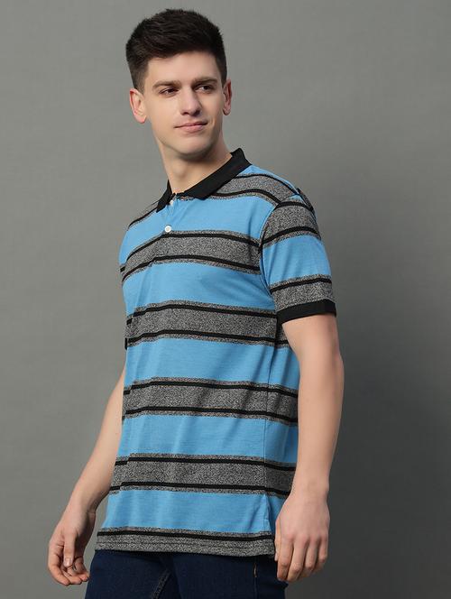 men striped short sleeve polo t-shirt - 21703121 -  Standard Image - 0