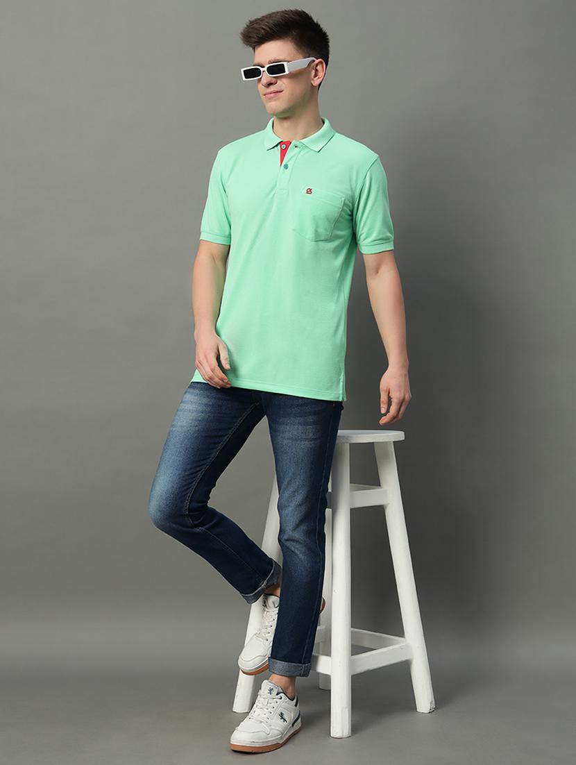 men solid short sleeve polo t-shirt - 21703127 - Standard Image - 3