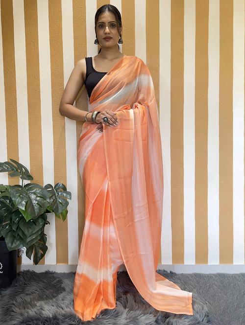 women stripes embellished saree with blouse - 21703382 - Standard Image - 0