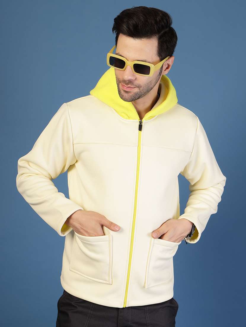 off white fleece casual jacket