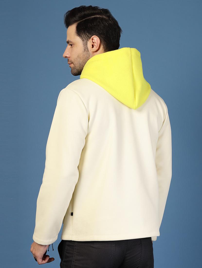 off white fleece casual jacket - 21703430 - Standard Image - 3
