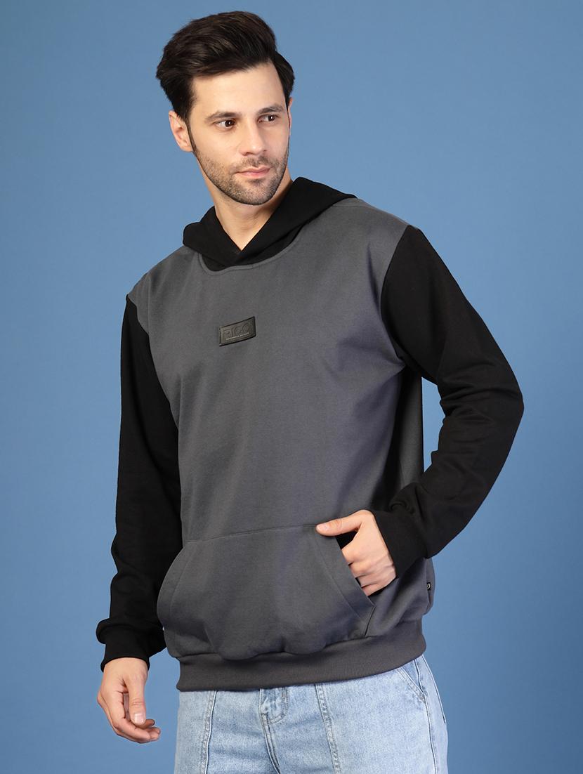 grey fleece color block sweatshirt - 21703440 - Zoom Image - 0