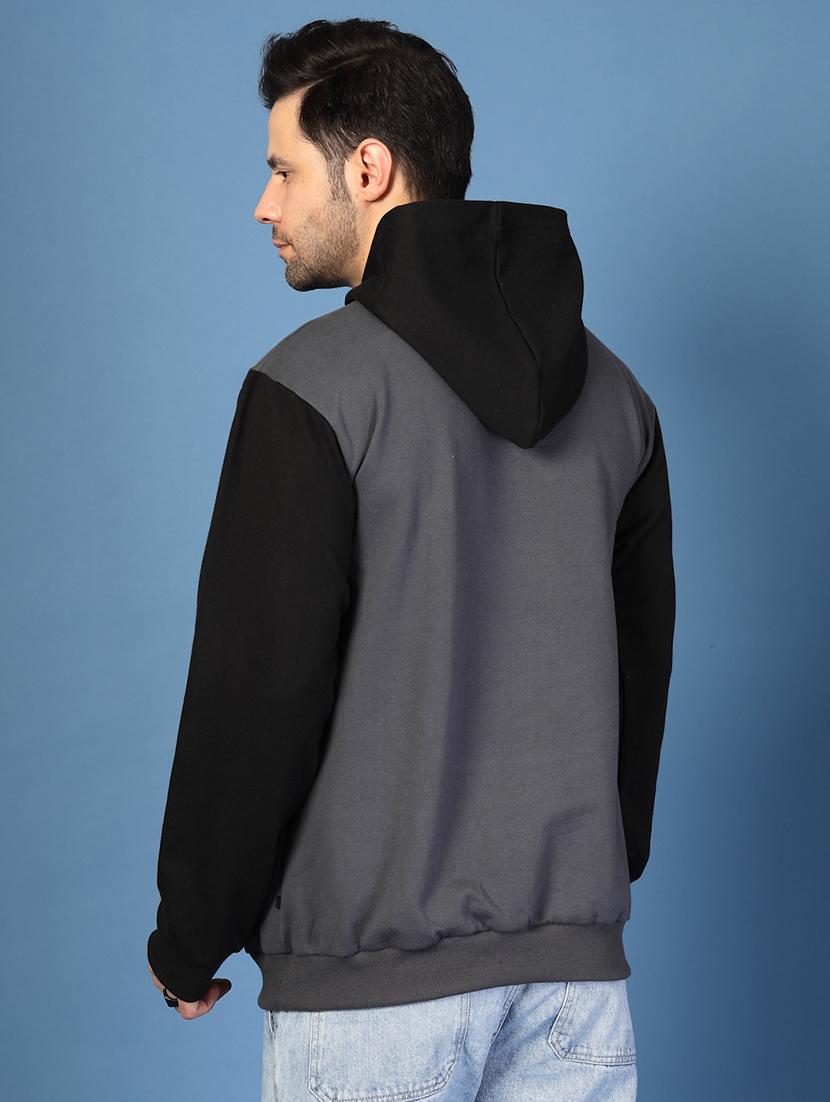 grey fleece color block sweatshirt - 21703440 - Standard Image - 3