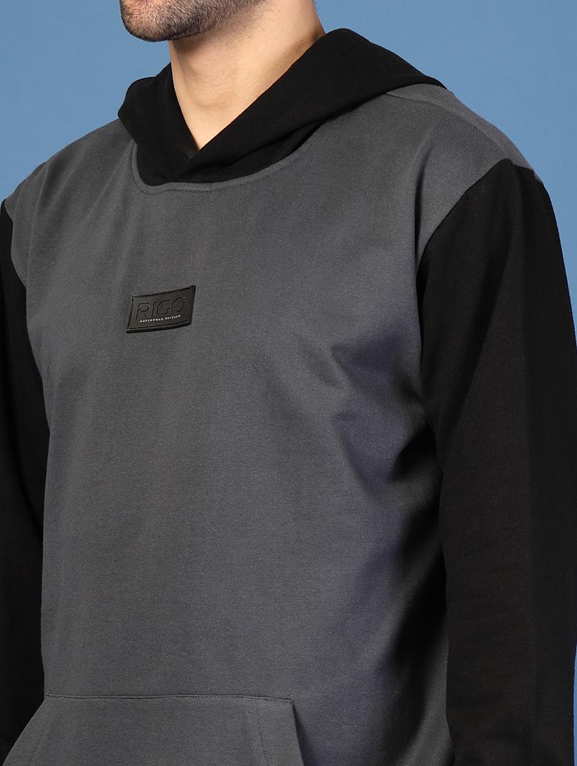 grey fleece color block sweatshirt - 21703440 - Standard Image - 5